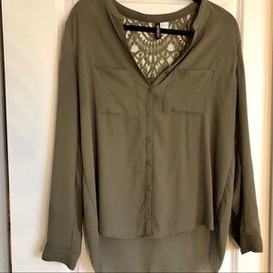 Button down blouse with lace